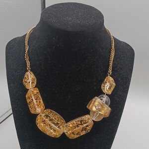 Vintage Kenneth Cole New York Goldtone Chain with Floating Gold Lucite Beads